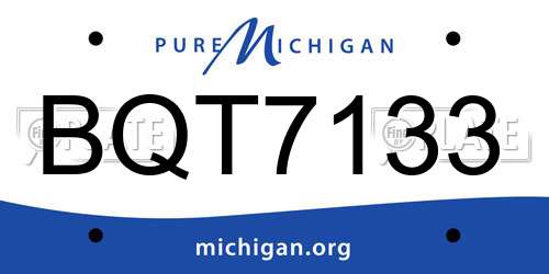 BQT7133 Michigan License Plate