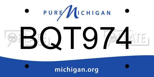 BQT974 Michigan License Plate