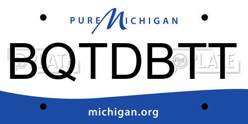 BQTDBTT Michigan License Plate
