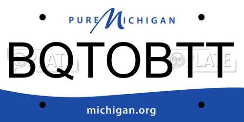 BQTOBTT Michigan License Plate