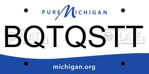 BQTQSTT Michigan License Plate