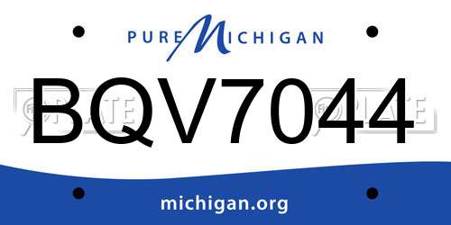 BQV7044 Michigan License Plate