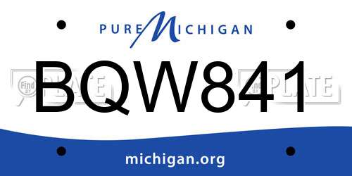 BQW841 Michigan License Plate
