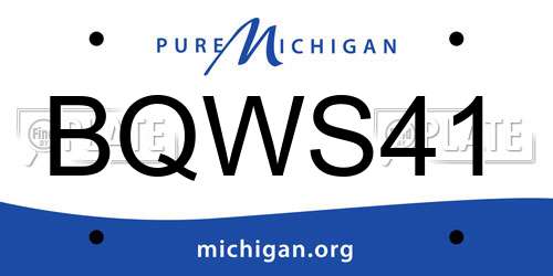 BQWS41 Michigan License Plate