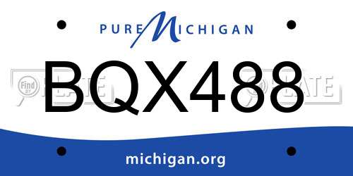 BQX488 Michigan License Plate