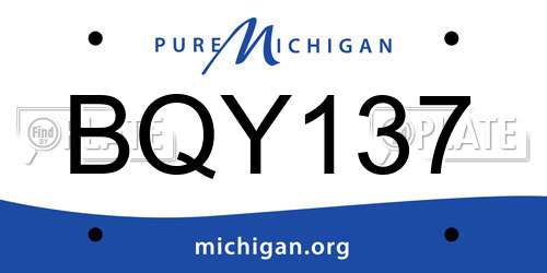 BQY137 Michigan License Plate