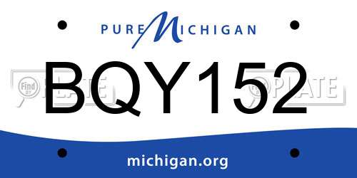 BQY152 Michigan License Plate