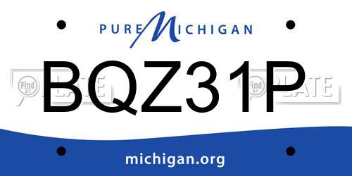 BQZ31P Michigan License Plate
