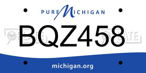 BQZ458 Michigan License Plate