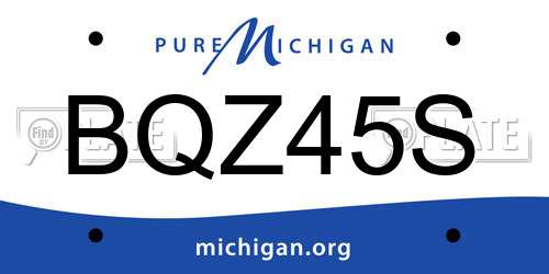 BQZ45S Michigan License Plate