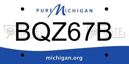 BQZ67B Michigan License Plate