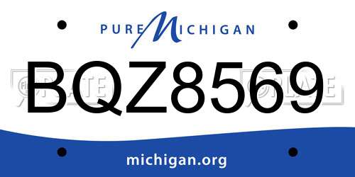 BQZ8569 Michigan License Plate