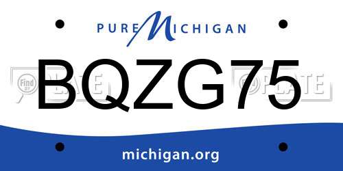 BQZG75 Michigan License Plate