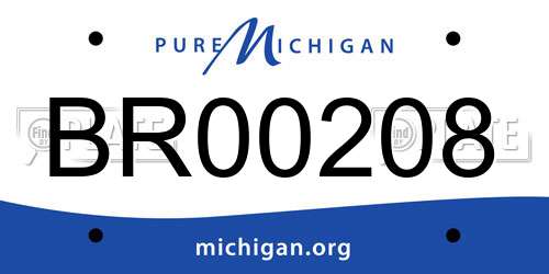 BR00208 Michigan License Plate