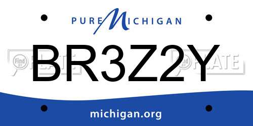 BR3Z2Y Michigan License Plate