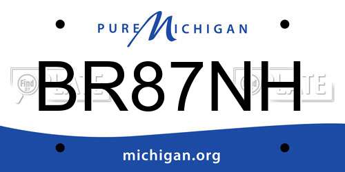 BR87NH Michigan License Plate