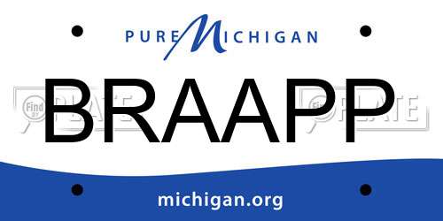 BRAAPP Michigan License Plate