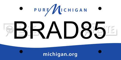 BRAD85 Michigan License Plate