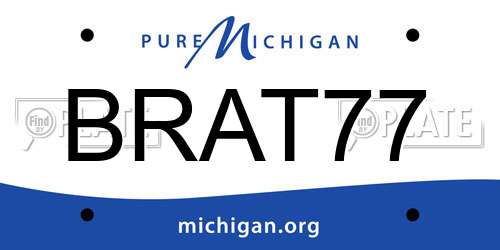 BRAT77 Michigan License Plate