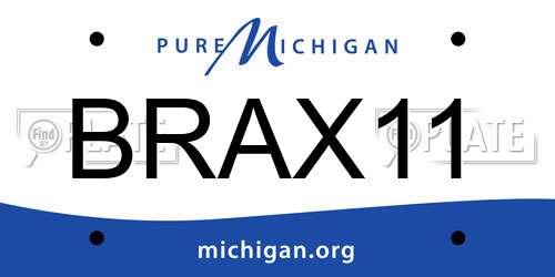 BRAX11 Michigan License Plate