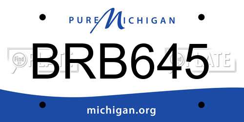 BRB645 Michigan License Plate