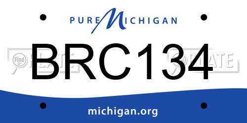 BRC134 Michigan License Plate