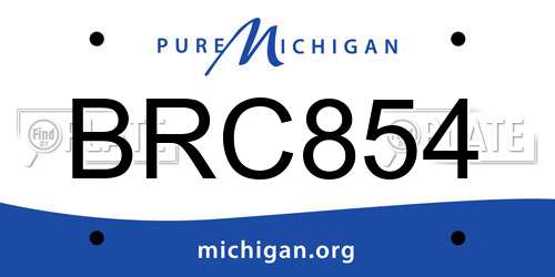 BRC854 Michigan License Plate