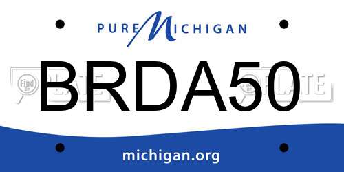 BRDA50 Michigan License Plate