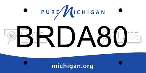 BRDA80 Michigan License Plate