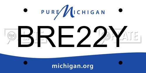 BRE22Y Michigan License Plate