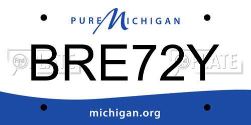BRE72Y Michigan License Plate
