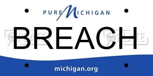 BREACH Michigan License Plate