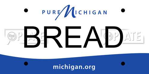 BREAD Michigan License Plate