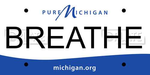 BREATHE Michigan License Plate