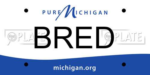 BRED Michigan License Plate