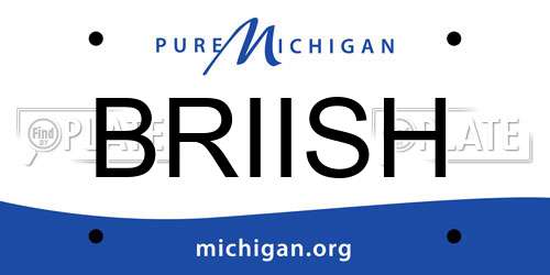 BRIISH Michigan License Plate