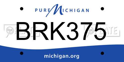 BRK375 Michigan License Plate