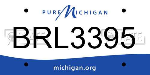 BRL3395 Michigan License Plate