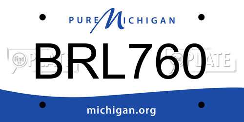 BRL760 Michigan License Plate