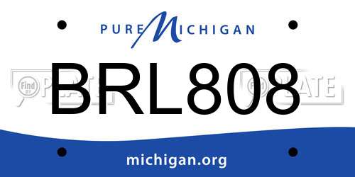 BRL808 Michigan License Plate