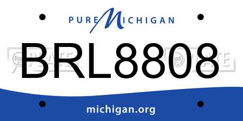 BRL8808 Michigan License Plate