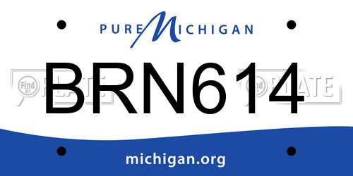 BRN614 Michigan License Plate