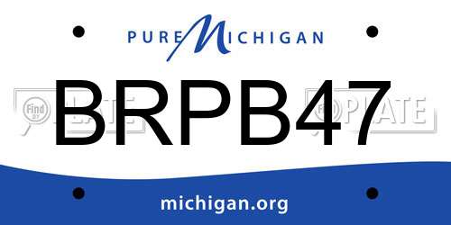 BRPB47 Michigan License Plate