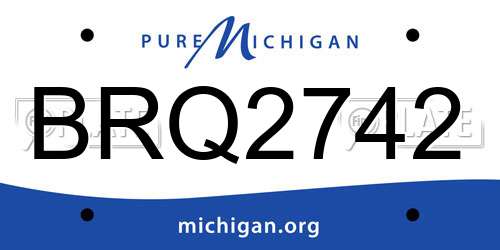 BRQ2742 Michigan License Plate