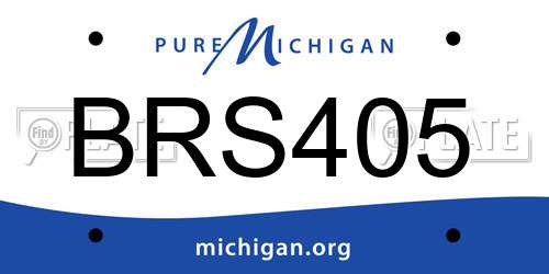 BRS405 Michigan License Plate