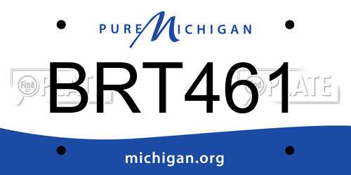 BRT461 Michigan License Plate