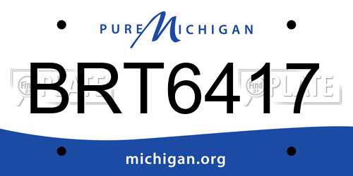 BRT6417 Michigan License Plate