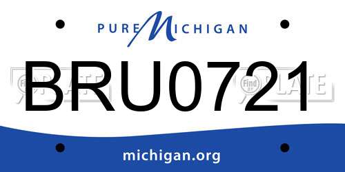 BRU0721 Michigan License Plate