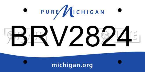 BRV2824 Michigan License Plate