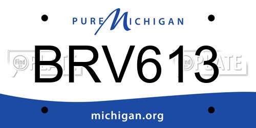 BRV613 Michigan License Plate